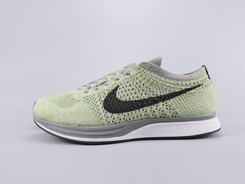 2020 Men Nike Flyknit Racer Light Green Black White Shoes